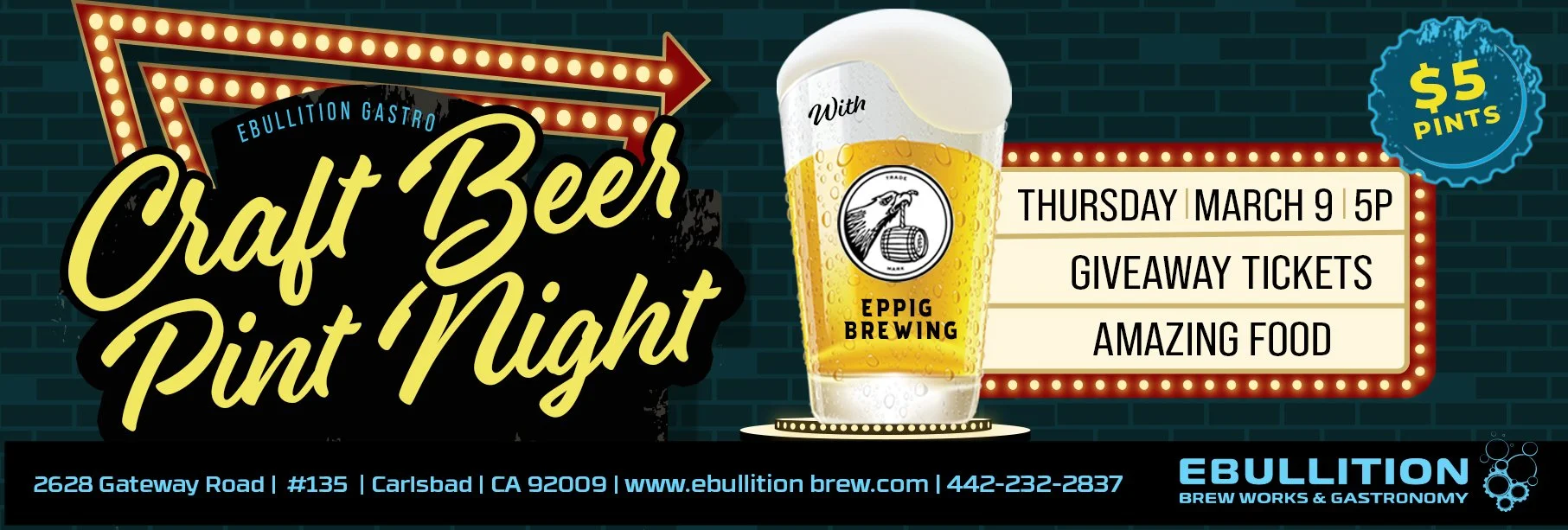 Pint Night Ft. Eppig Brewing at Ebullition Brew Works & Gastronomy