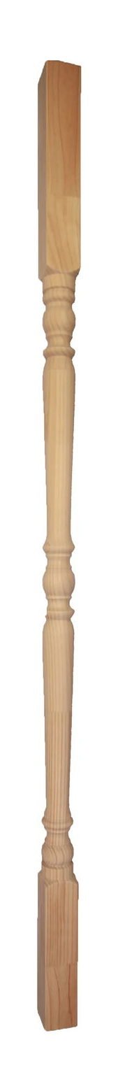 V3 timber verandah post full-length photograph showing tapered turning, rounded details and square ends