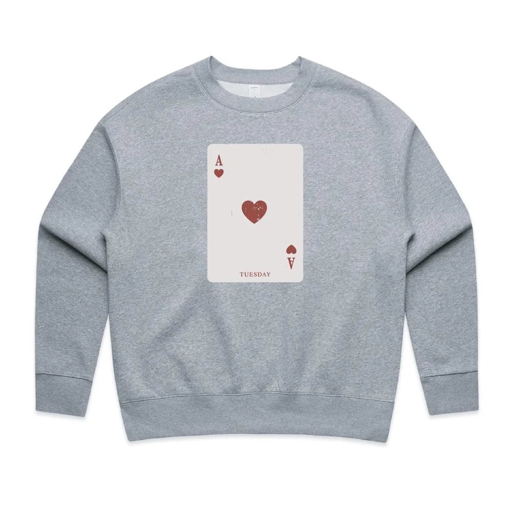 Crewneck Sweater Ace Of Hearts Sweatshirt Ace Heart Crewneck