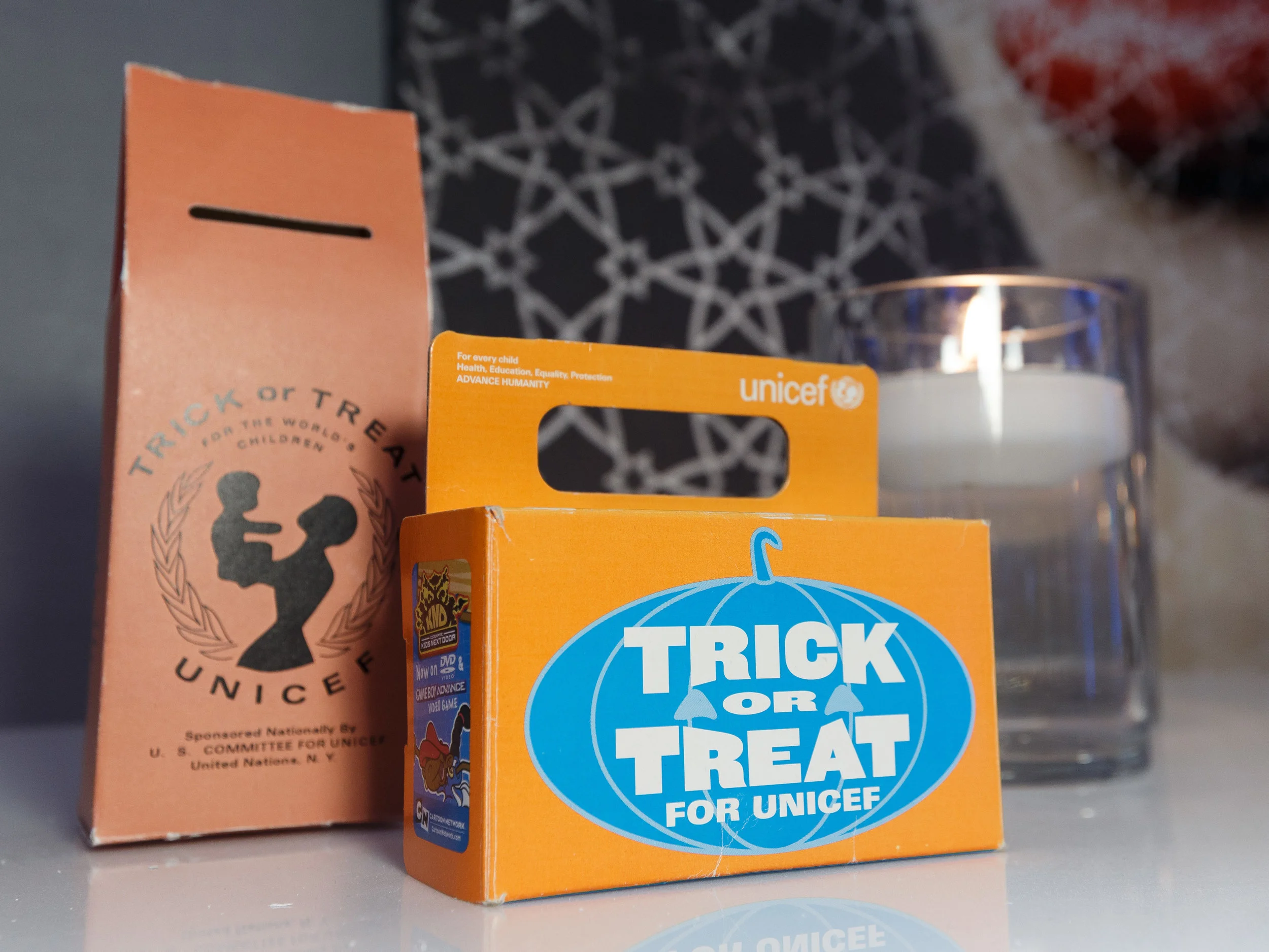 Vintage Trick-or-Treat for UNICEF boxes were on display at the UNICEF Gala San Francisco (Photo by Drew Altizer)