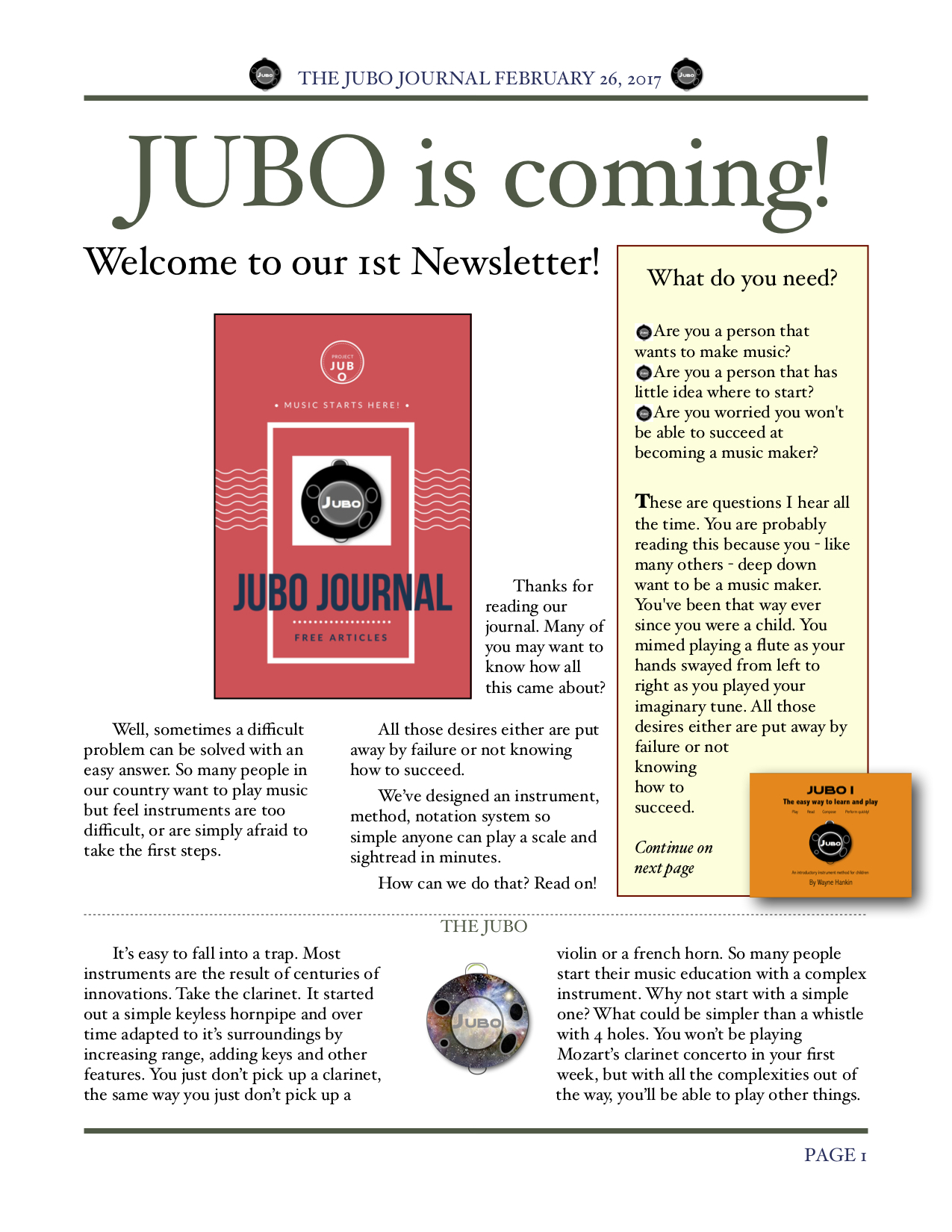 NEWS! The JUBO Journal