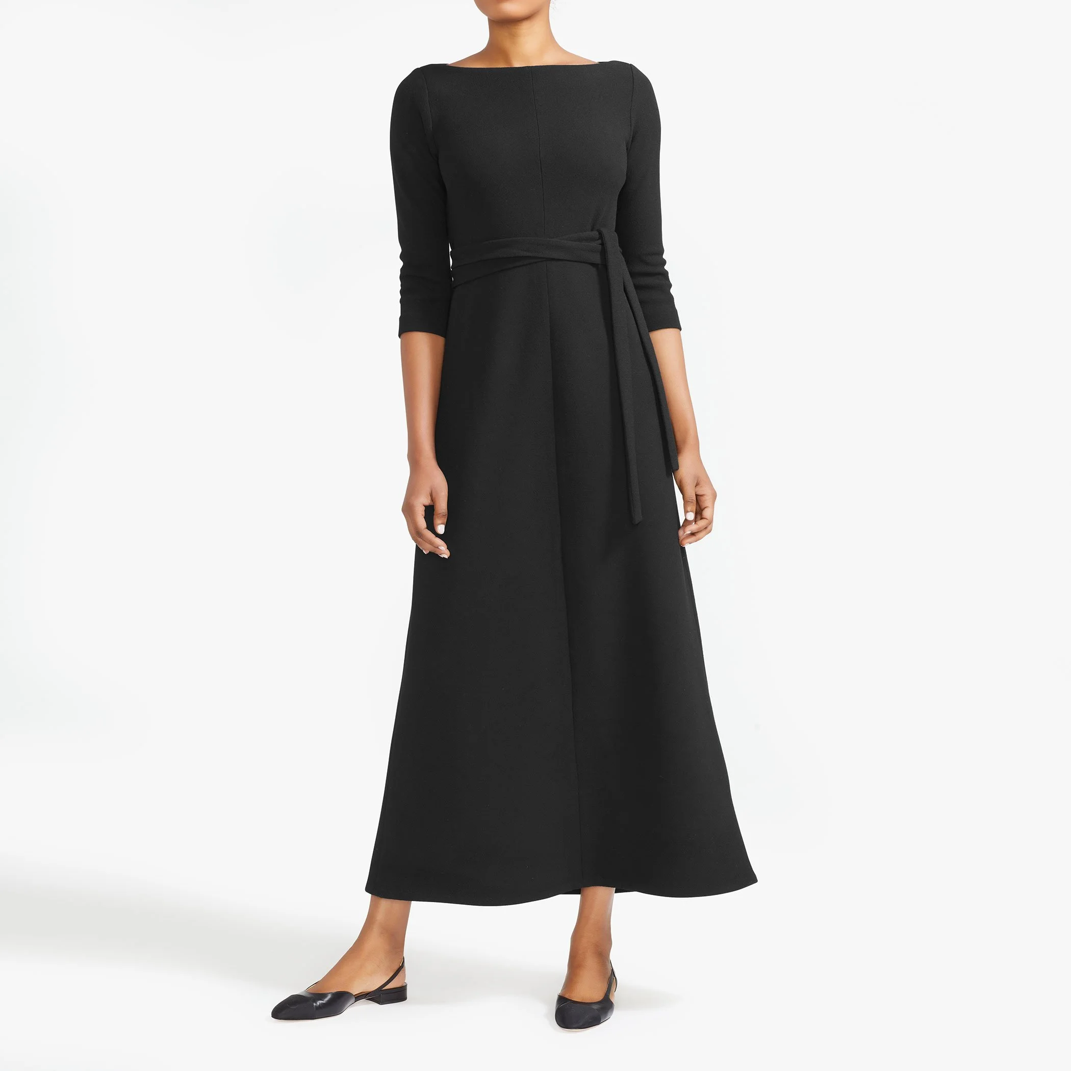 LouLou-Ltd_Chemise-Three-Quarter-Dress_Midi_Wool-Crepe_Black_003.jpg