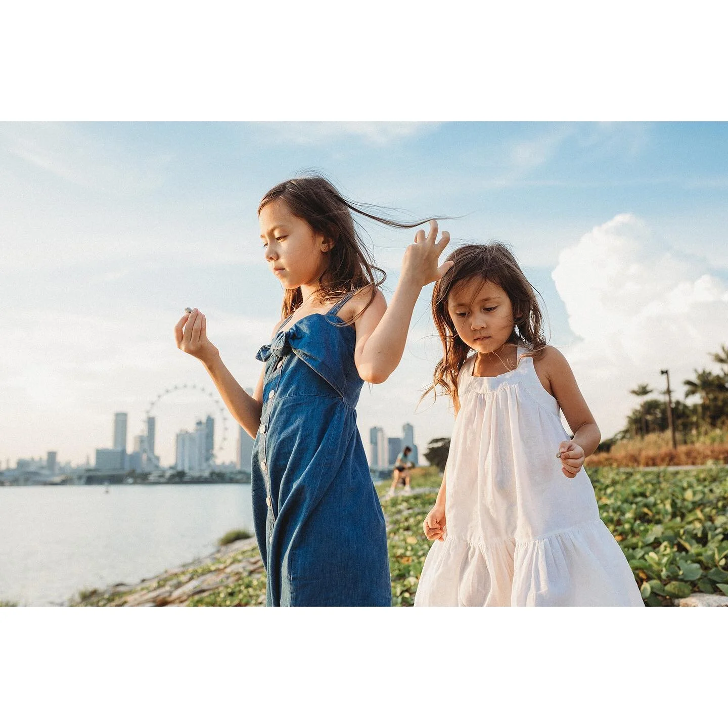 Wild hair, sun kissed and collecting rocks