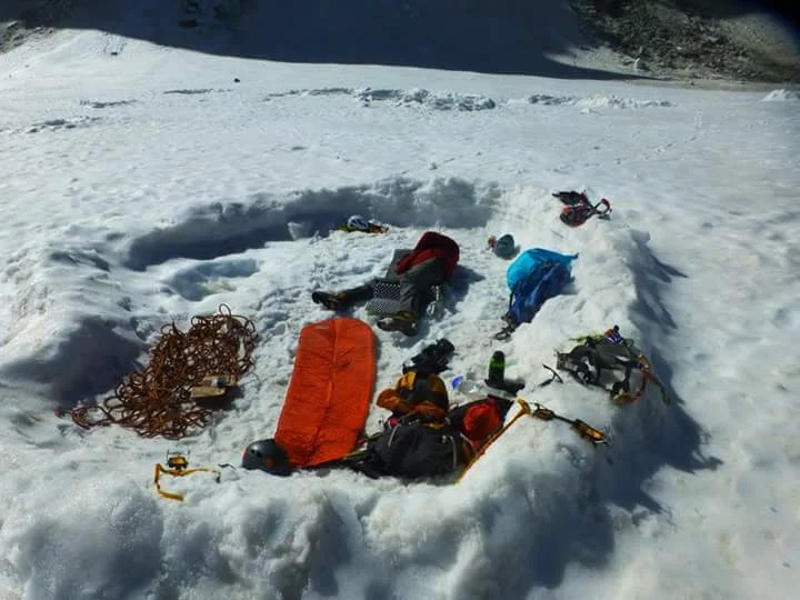 Climbing is often not glamorous. This open bivy was all we could muster after being out for 16hrs and is more comfortable than most! Not the most enjoyable part of the process but I still love it! 