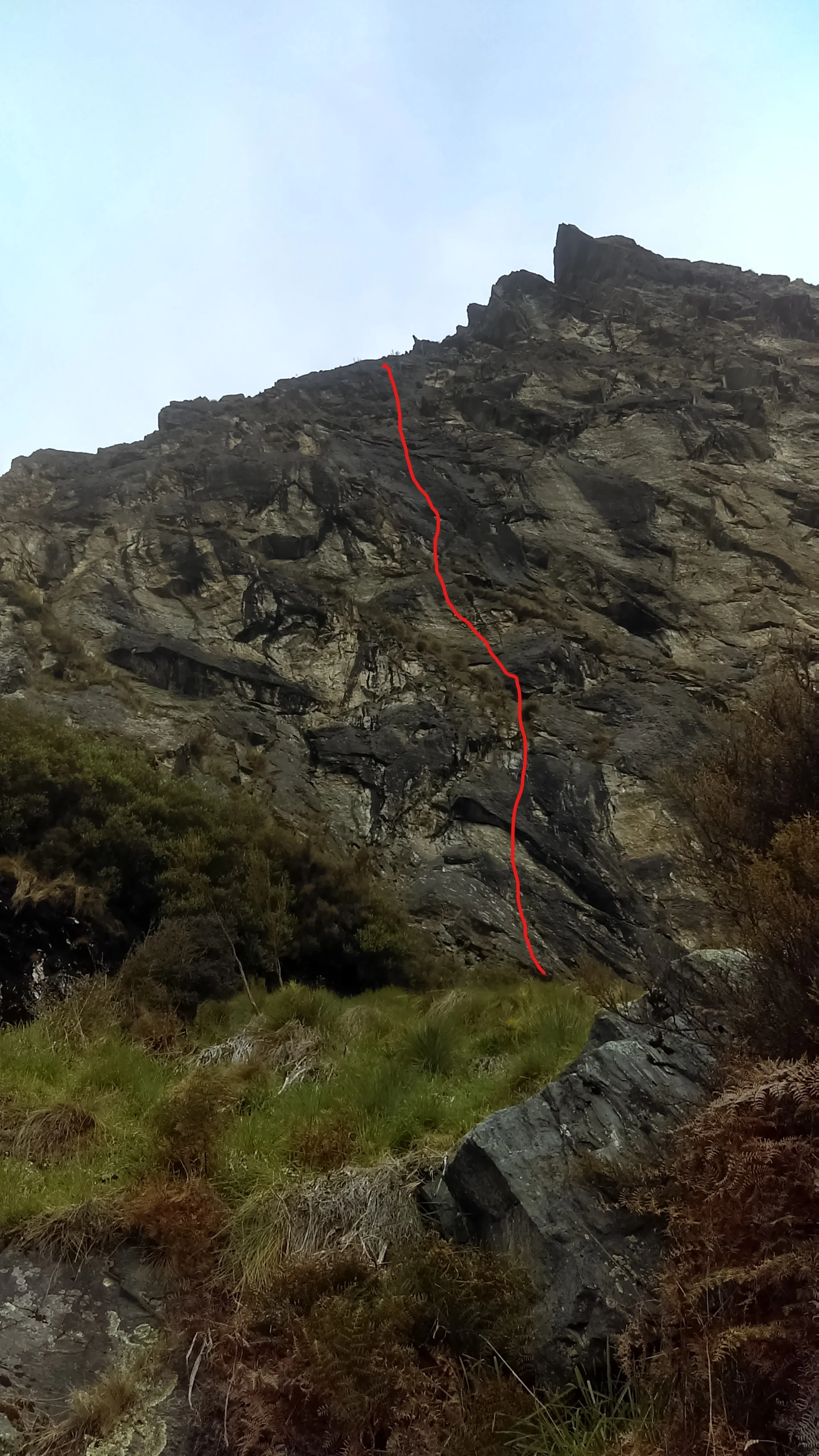 Ocean wall with the approximate line for Poseidon shown in red.