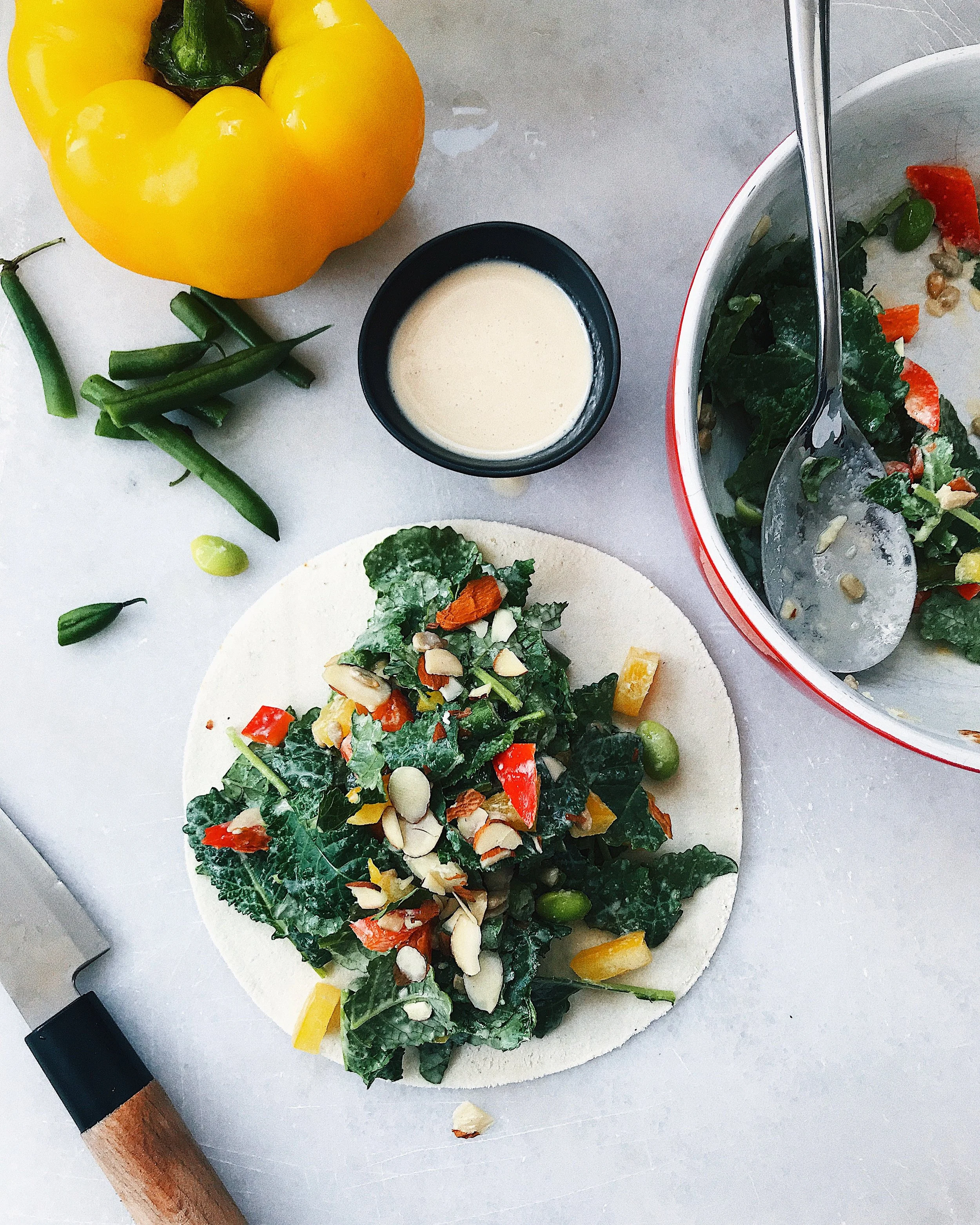 Ginger lime tahini in less than 5 minutes 