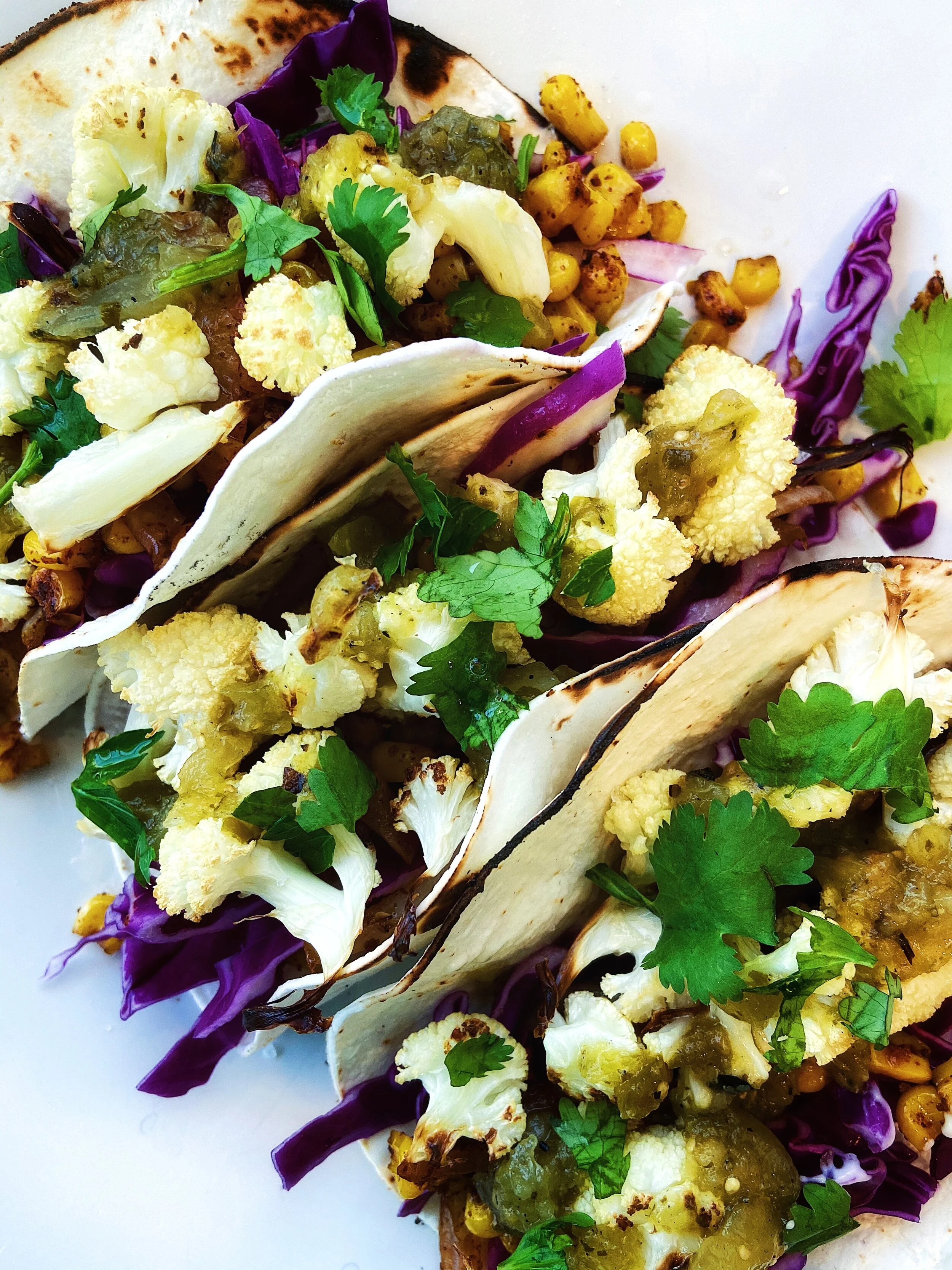 Quick and easy roasted cauliflower tacos in under 30 minutes