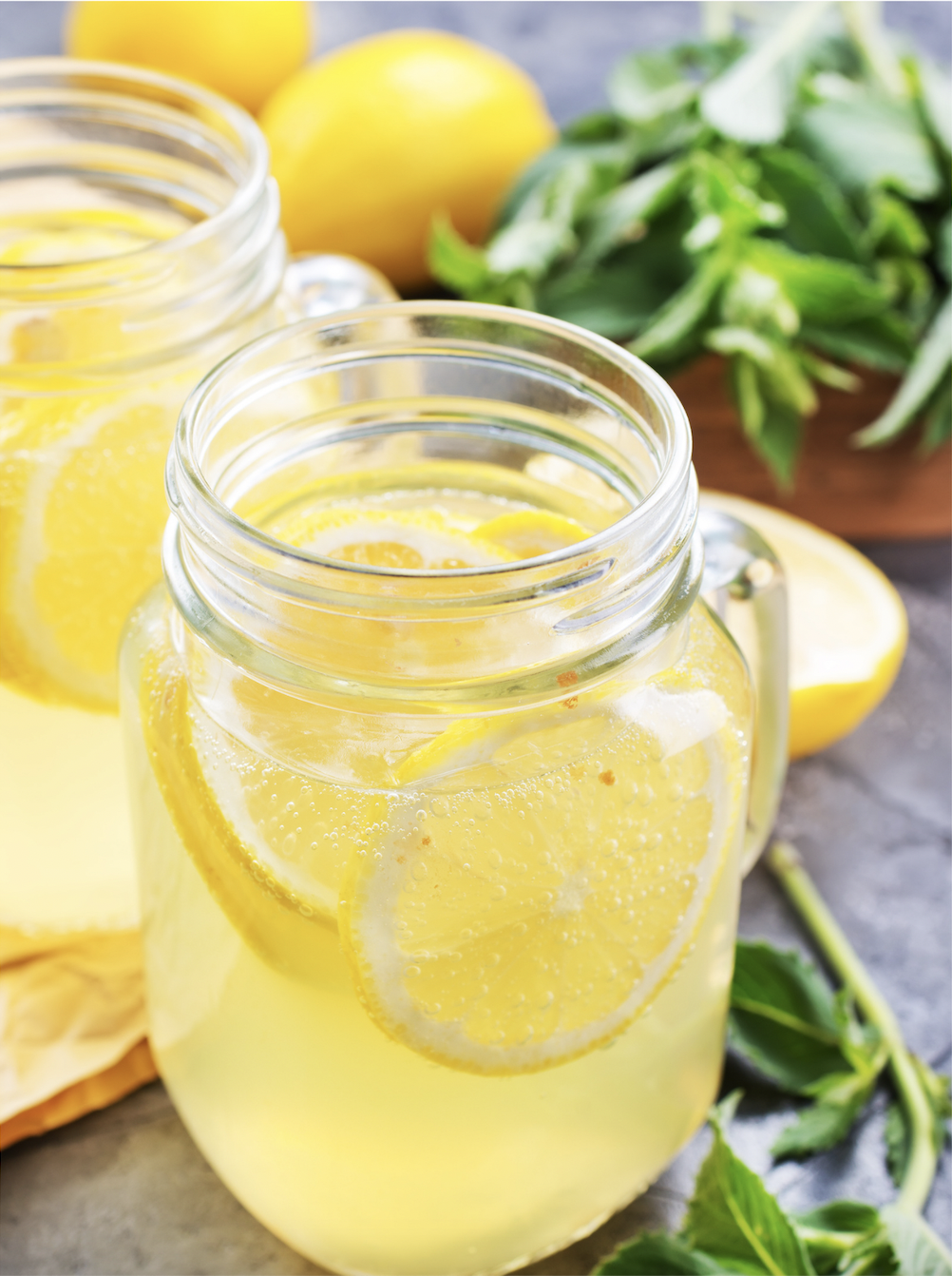 Antioxidant rich, hydrating green tea cucumber lemon and mint cooler