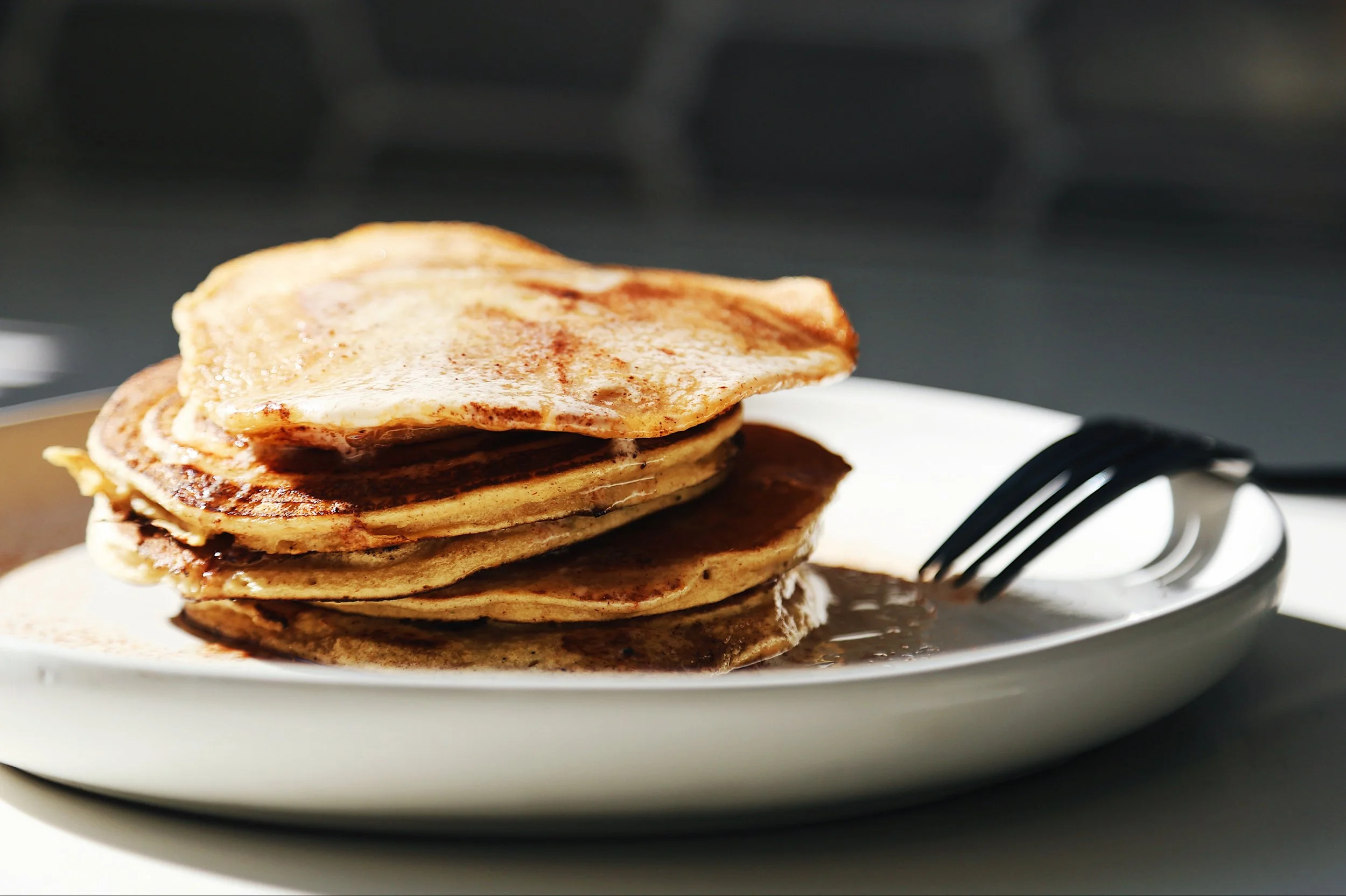 Sweet plant-based mung bean pancakes - no grains, dairy, eggs, oil, or refined sugar