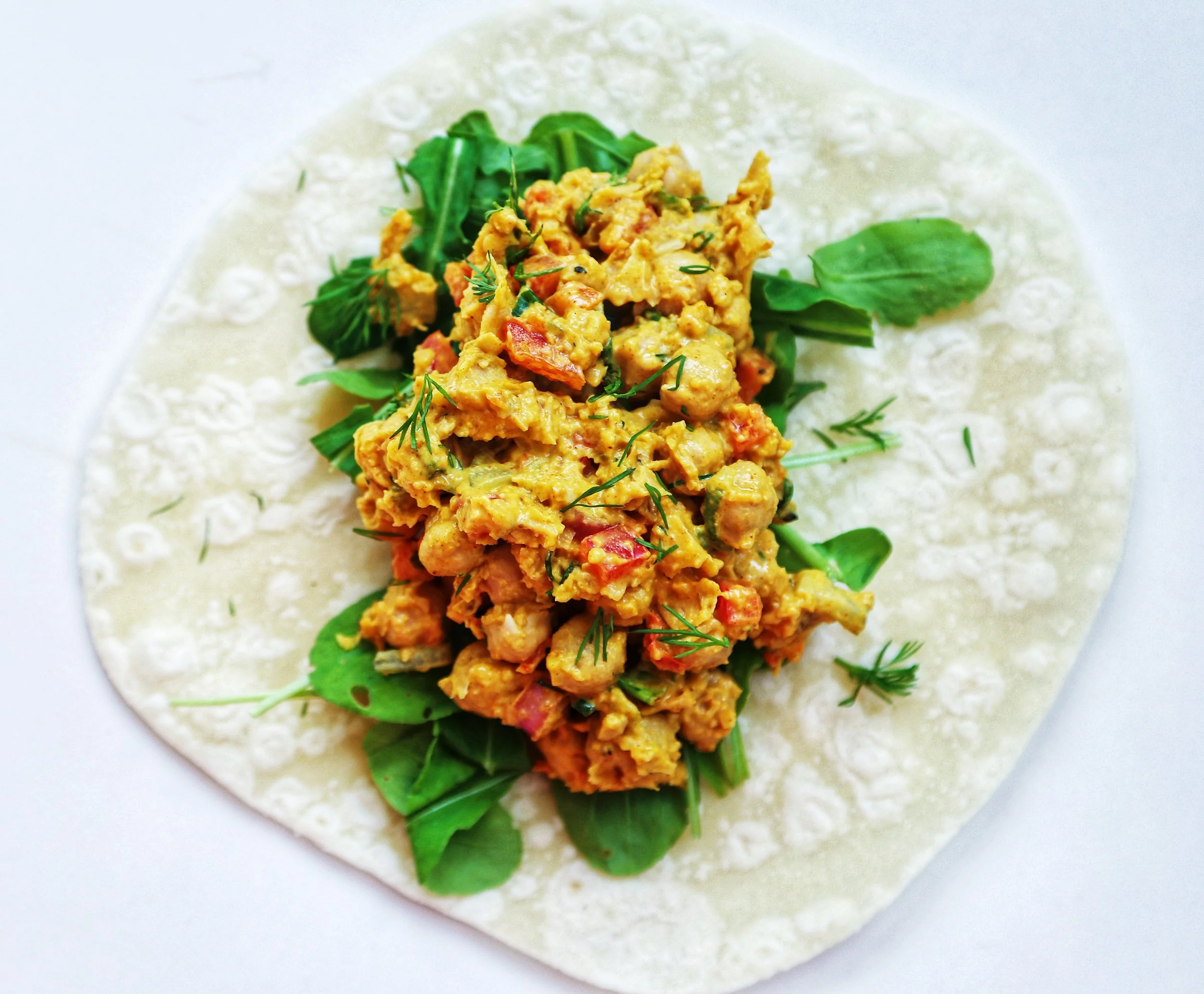 Easy one-bowl curried chickpea smash