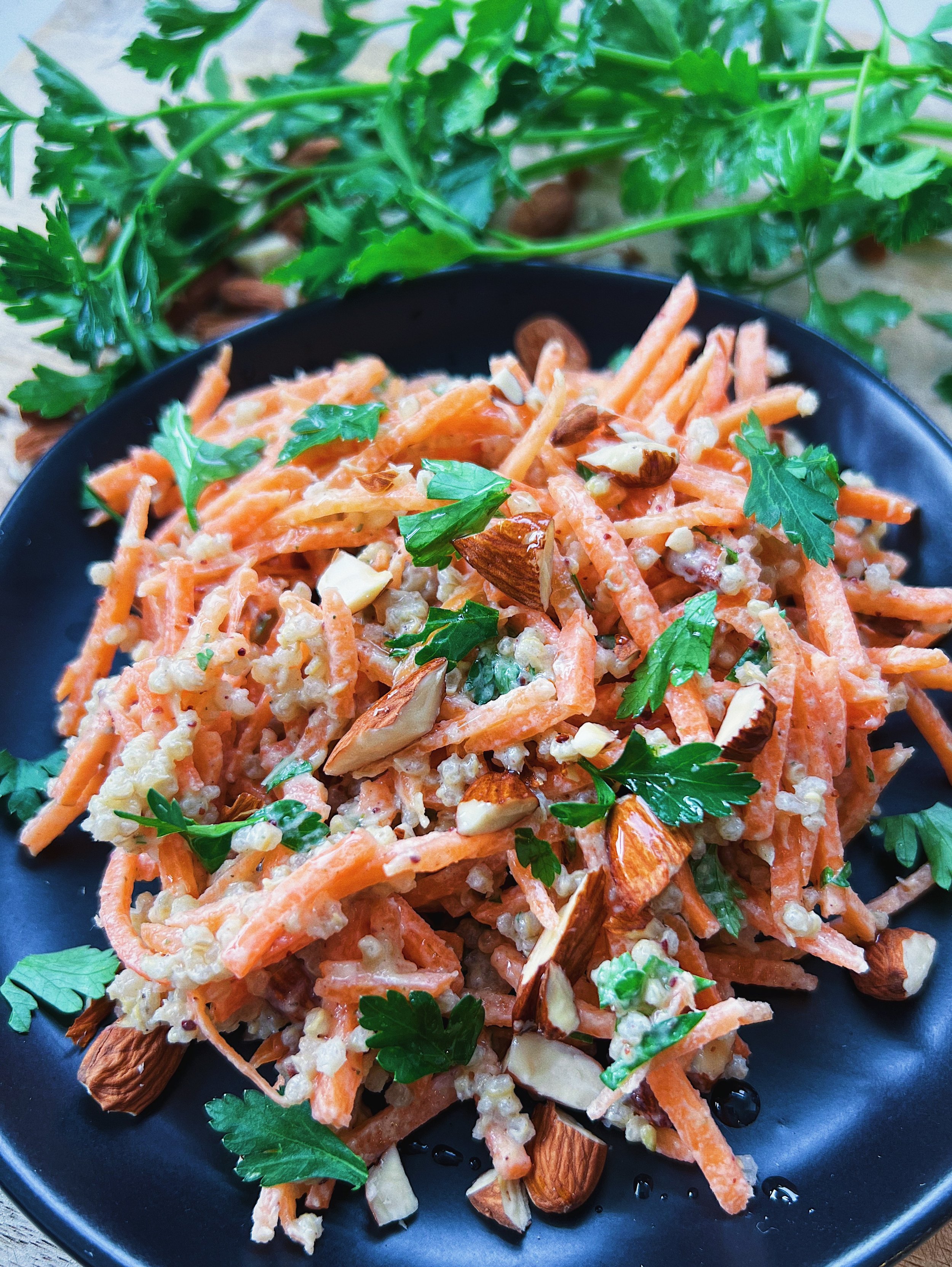 Protein-rich Moroccan spiced carrot slaw