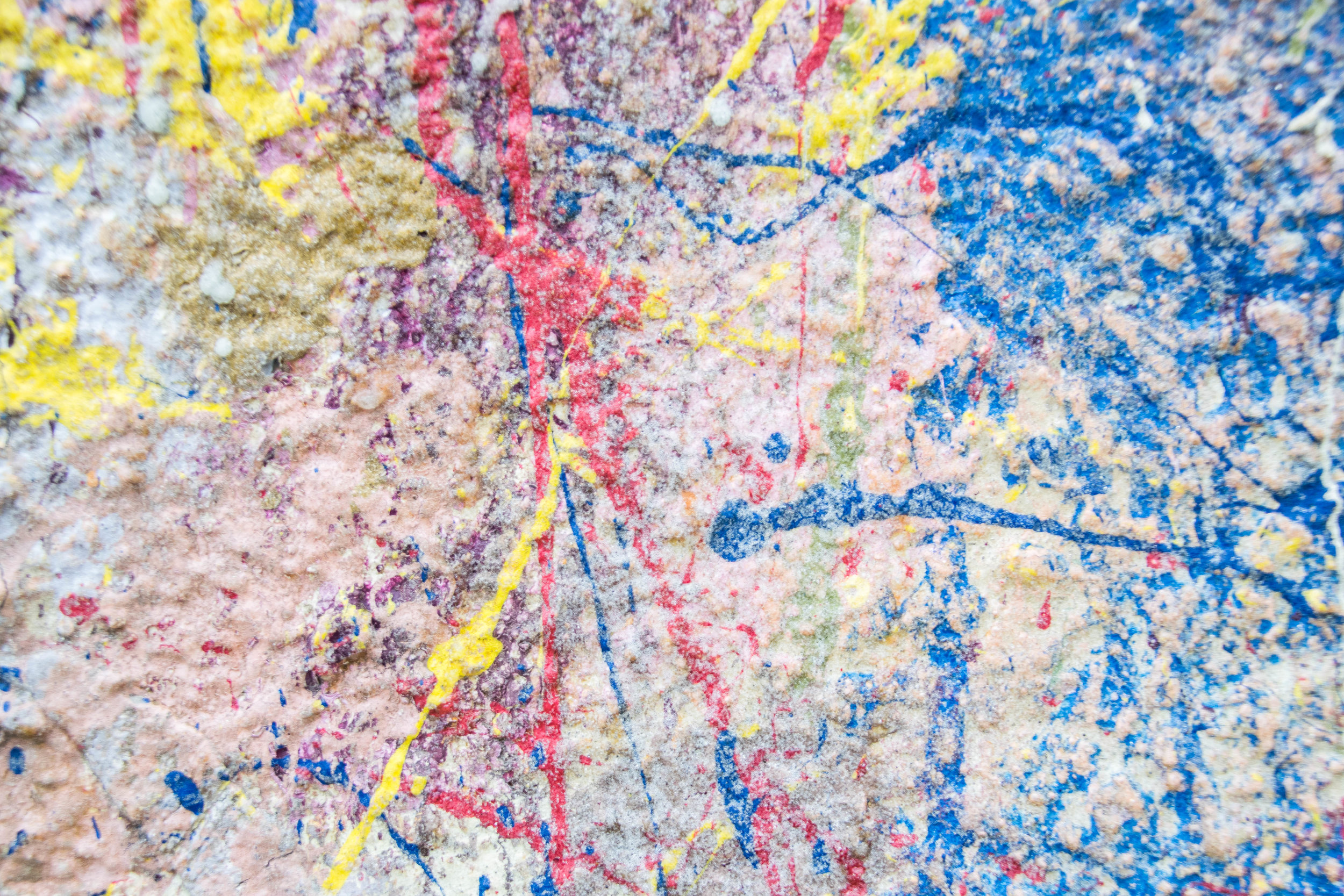 and the Jackson Pollock-y wall