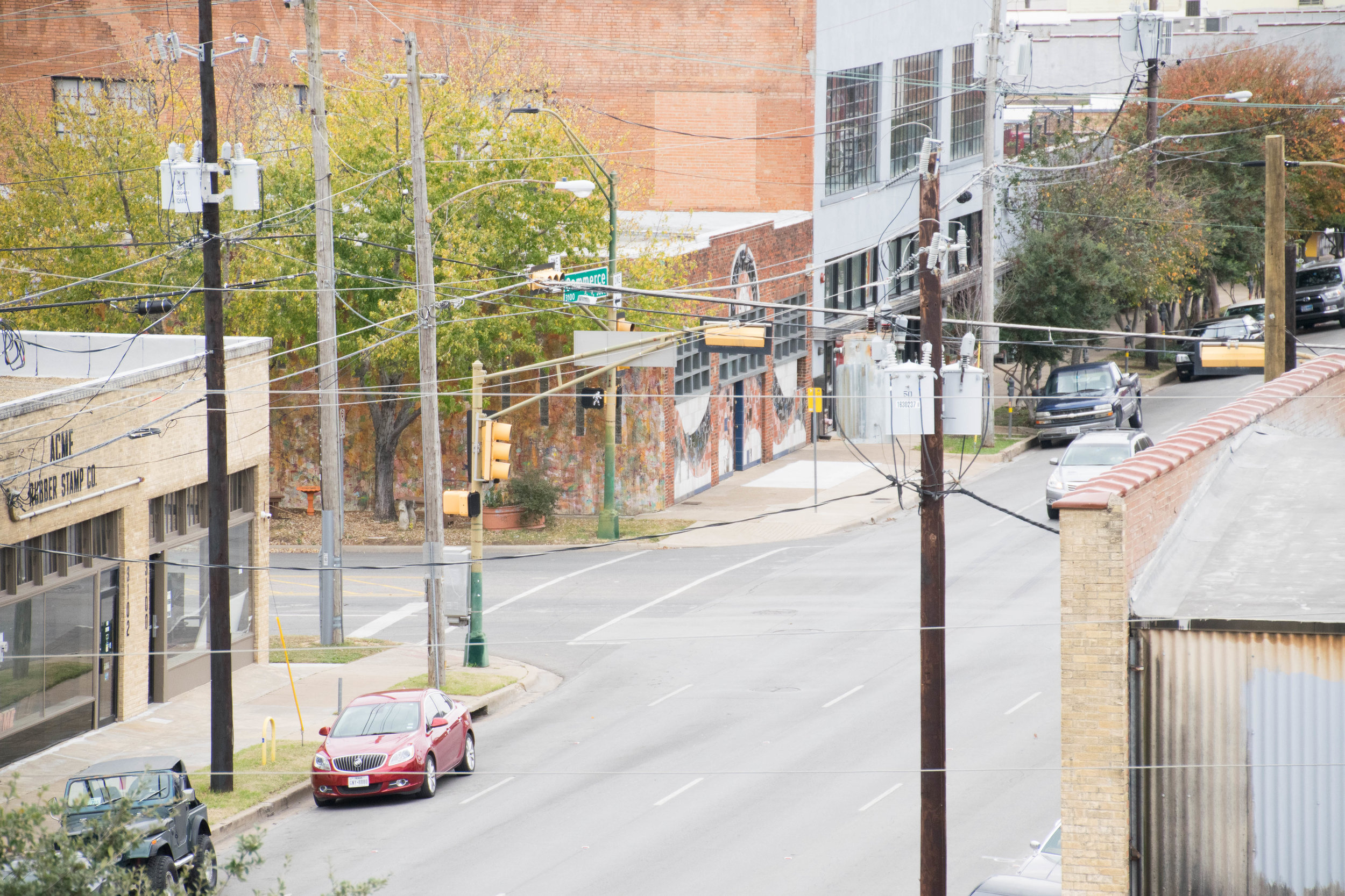 The corners of Commerce and Hall