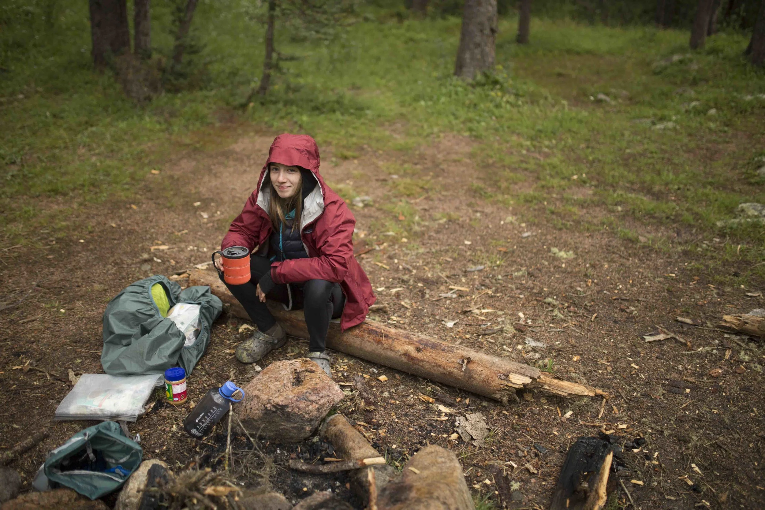 Here I am at a typical morning at camp, which, just like in real life, always starts with coffee. Photo from a trip to Colorado’s Weminuche Wilderness, shot by Cameron Mosier .
