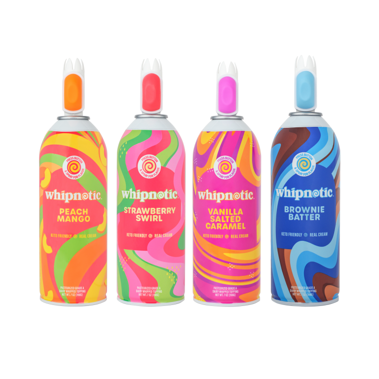 New! Whipnotic® Launches More Irresistible Swirled Whipped Cream Flavors: Brownie Batter and Peach Mango   