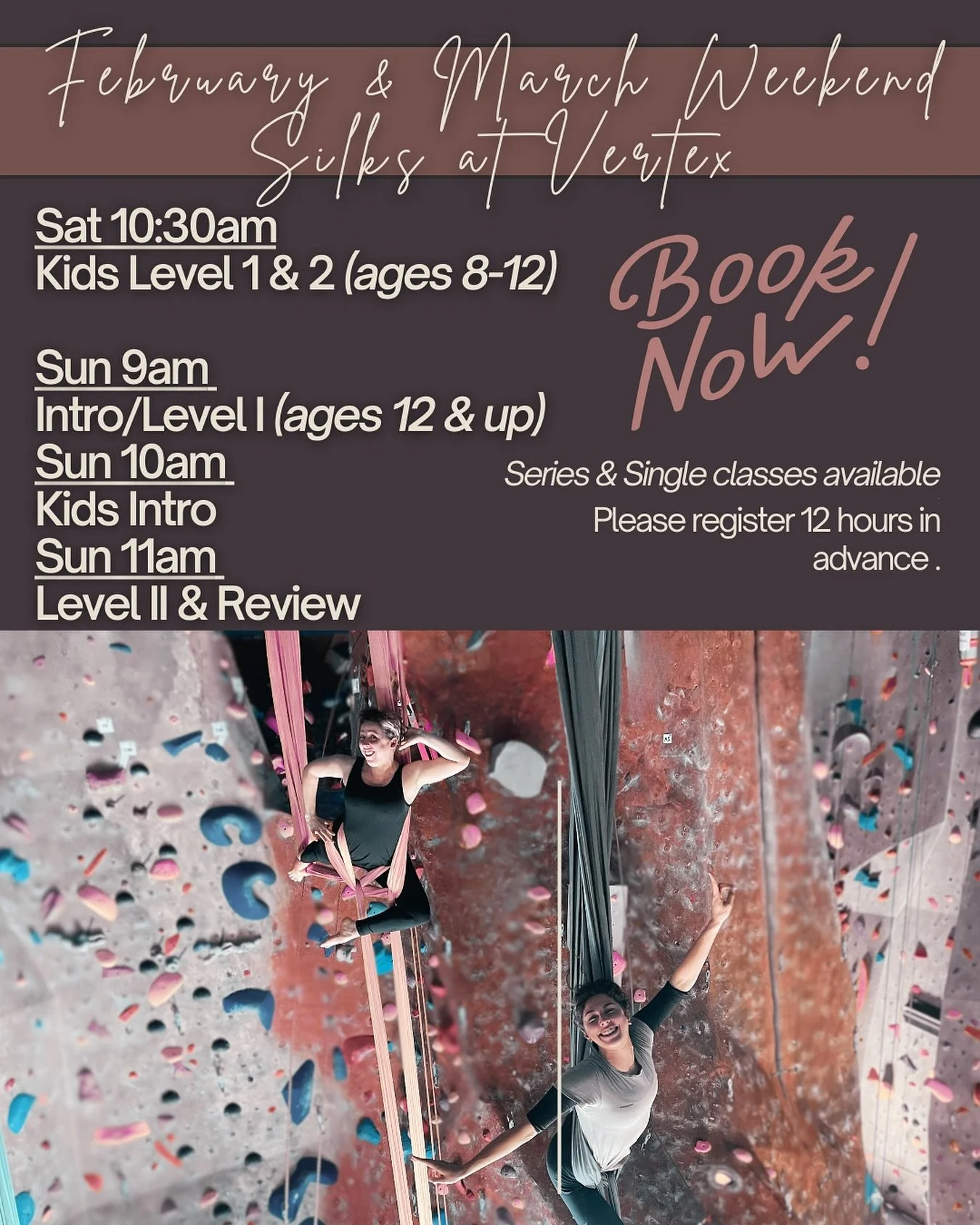 💫 Can&rsquo;t wait to see YOU in the air 💫

Single &amp; Series classes in February &amp; March are OPEN for registration ✨

To secure your spot, use the link in bio to sign up for *a* class or *a* 4-week series 🔗 
- - OR - -
Leave a comment &amp;