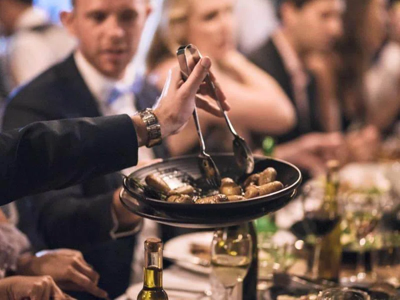 Sharing platter by Samphire Catering served at a dinner table