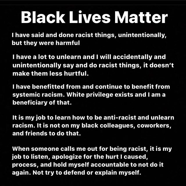 For my white friends - 
These are a few things that I have thought a lot about and I want to hold myself accountable. If you&rsquo;re white, chances are, these statements are true for you too. I don&rsquo;t say this to shame or hurt you. If any of th