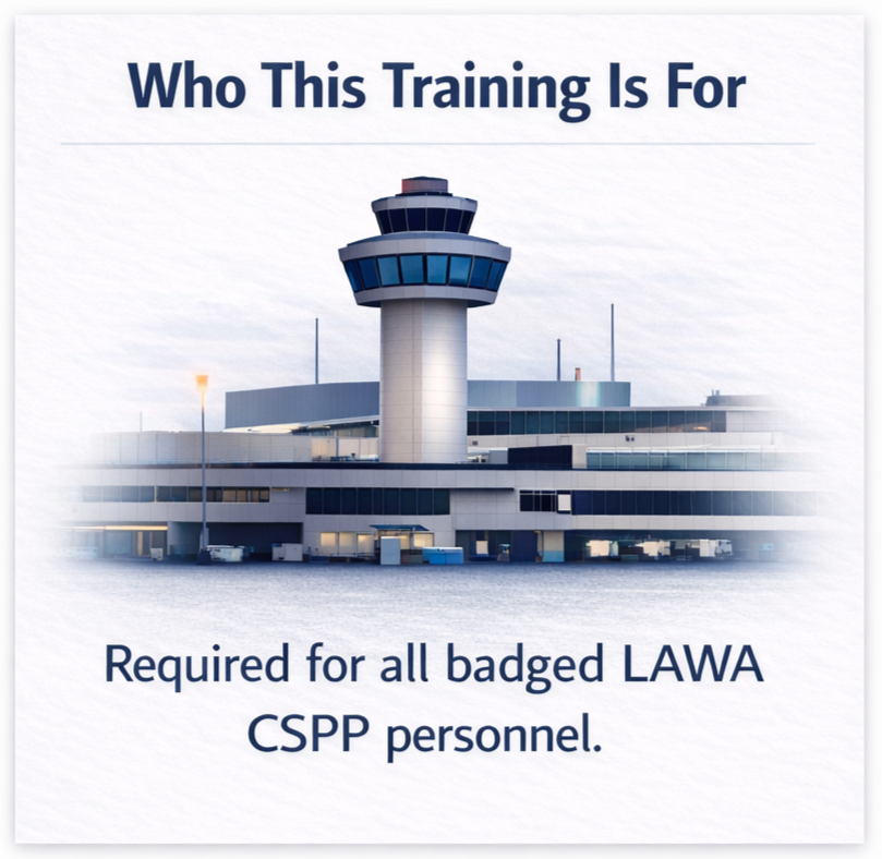 LAWA CSPP emergency preparedness training.