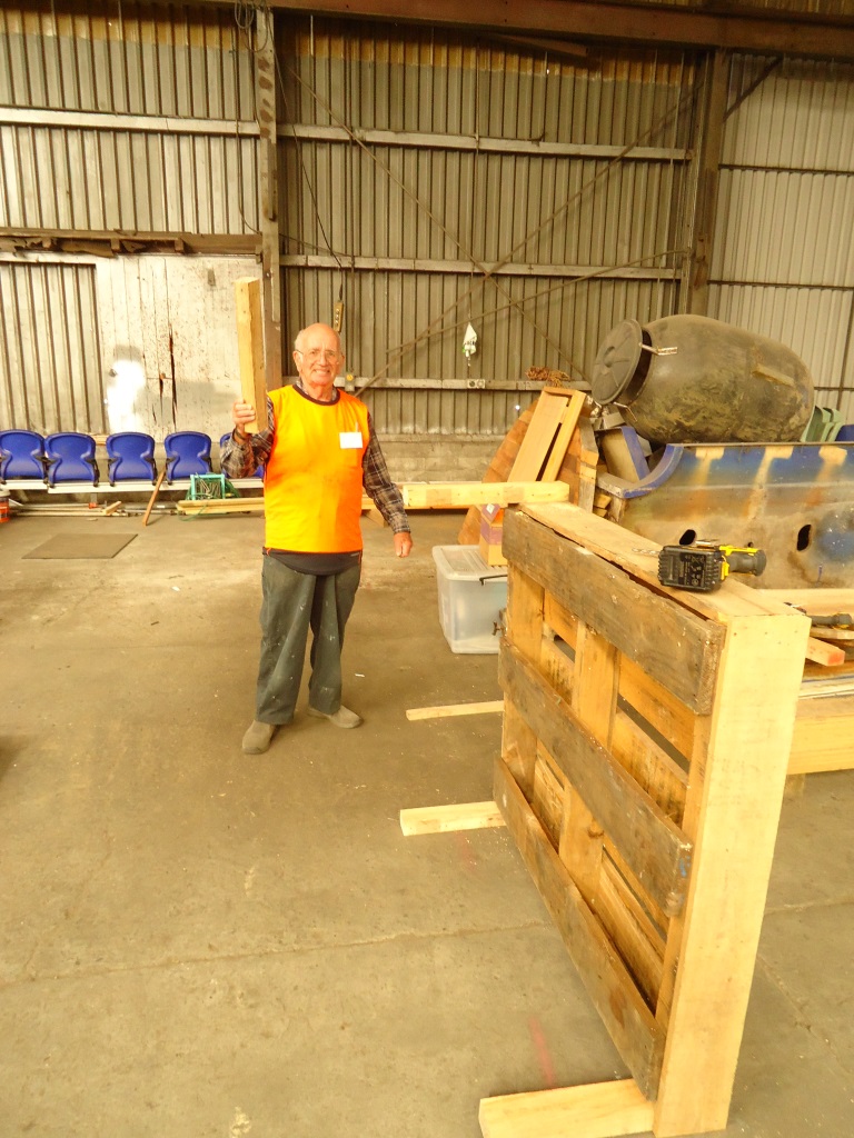 Ian makes pallet storage platform. (Copy)