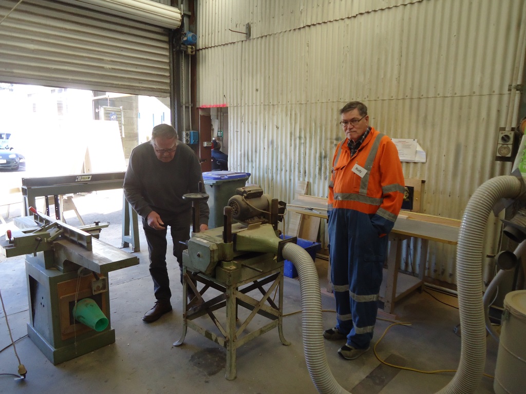 Aug 2019 Ken and Rudi calibrate thicknesser. (Copy)