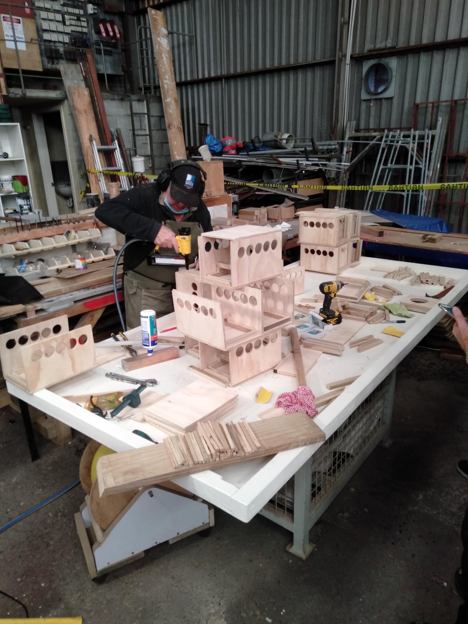 Fine sanding of Robin Boxes.