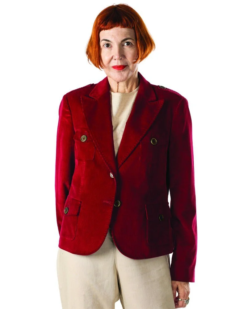 Burberry Vintage  suit jacket - cerise red cotton corduroy classic sport blazer with plaid collar