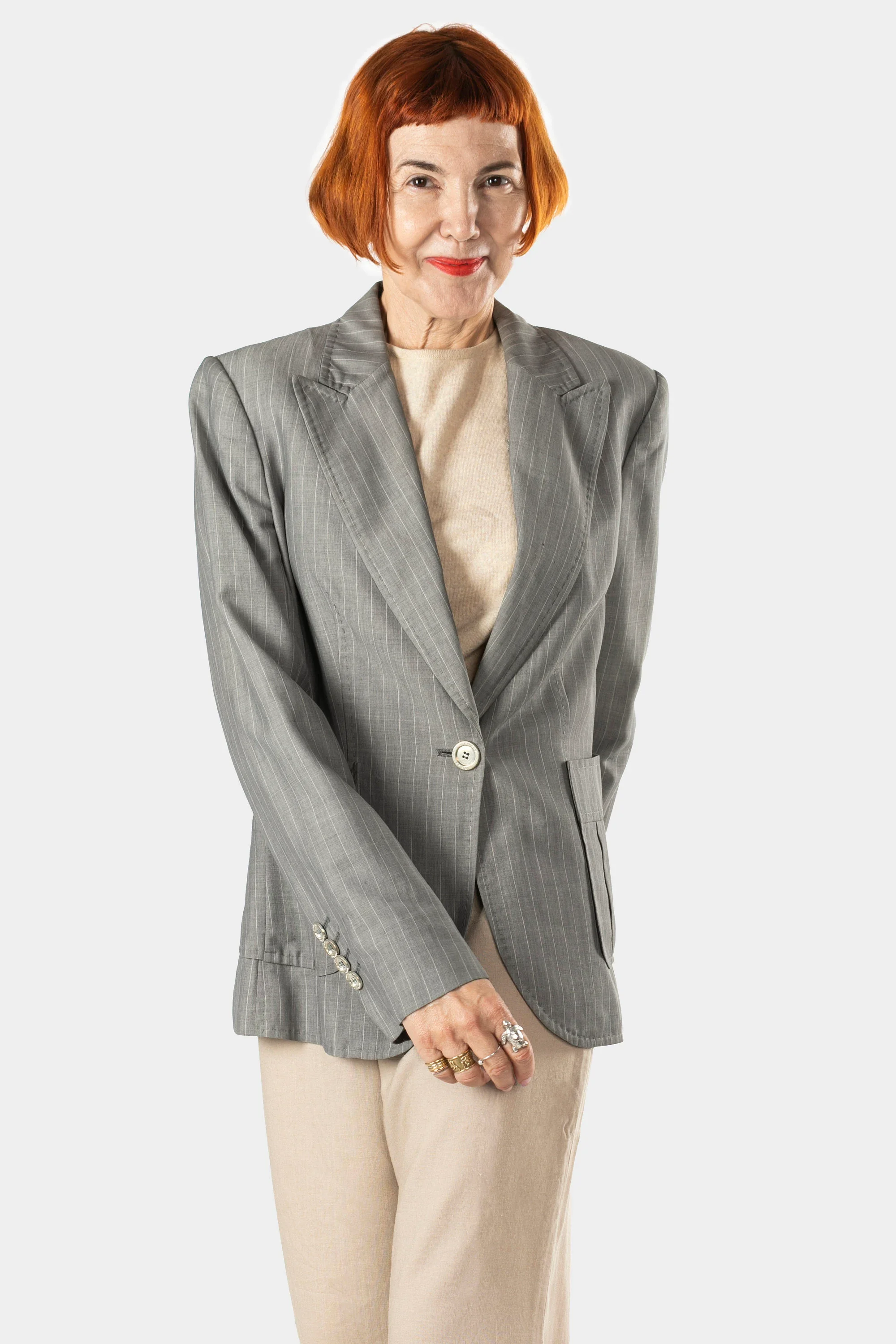 Burberry Grey white striped trouser suit vintage  - made in Spain
