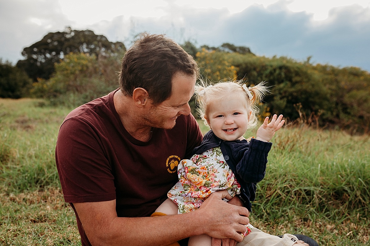 little girl and dad