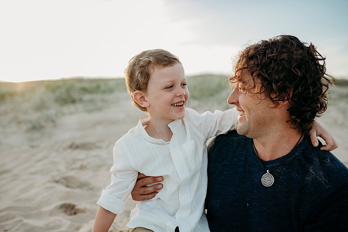 Father and son at family session in wollongong