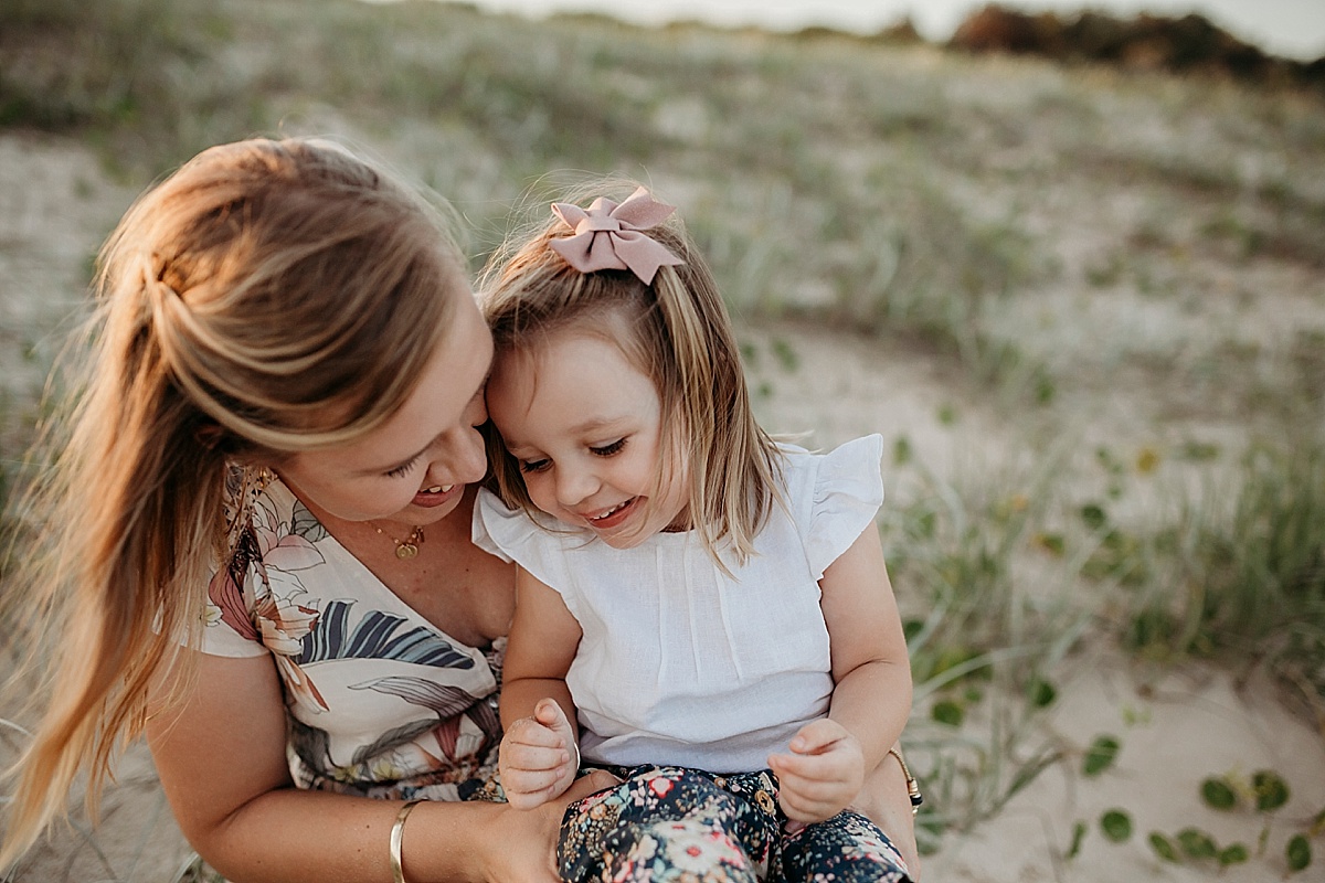 giggles with mum.