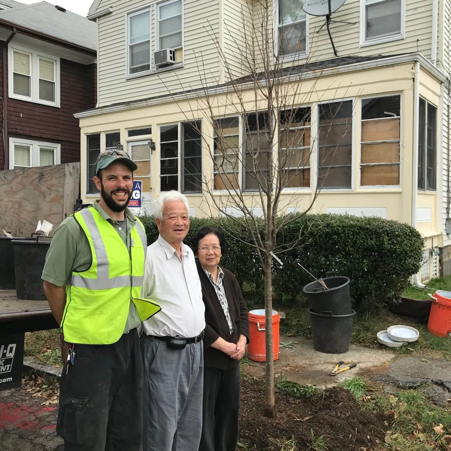 Greening the Gateway Cities QARI partners with DCR and the City of Quincy to plant trees. This program reduces household heating and cooling energy use by increasing tree canopy cover in urban residential areas.