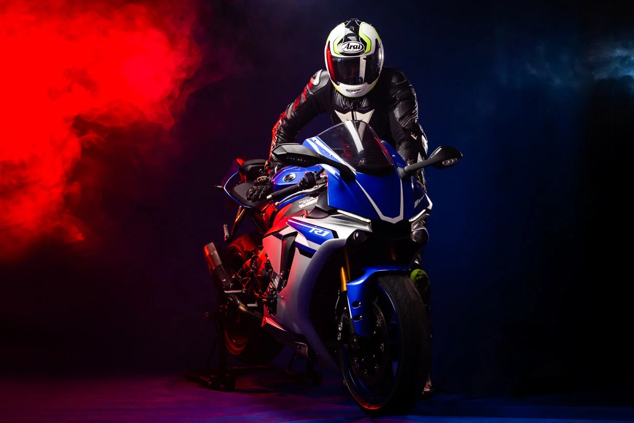 Yamaha R1 &amp; Superbike Rider - Studio Portrait Photography