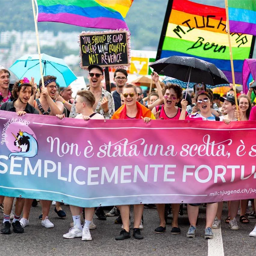 Bei der Pride-Demonstration in Lugano 2018.