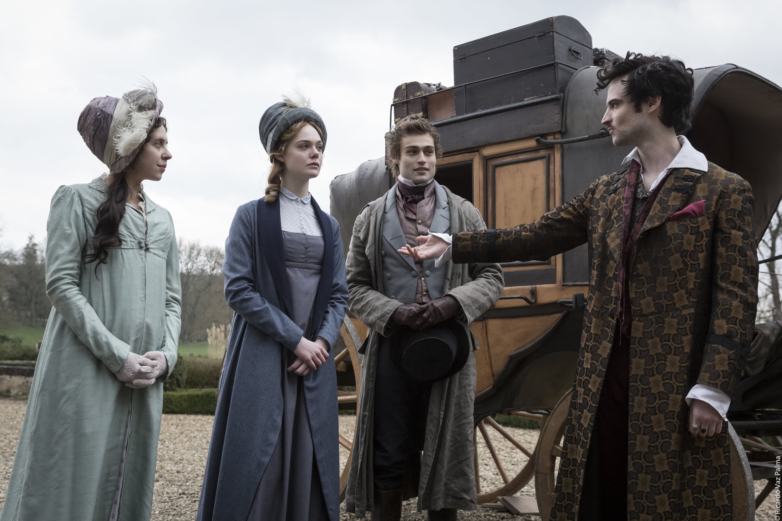 Bel Powley, Elle Fanning, Douglas Booth, Tom Sturridge in Mary Shelley