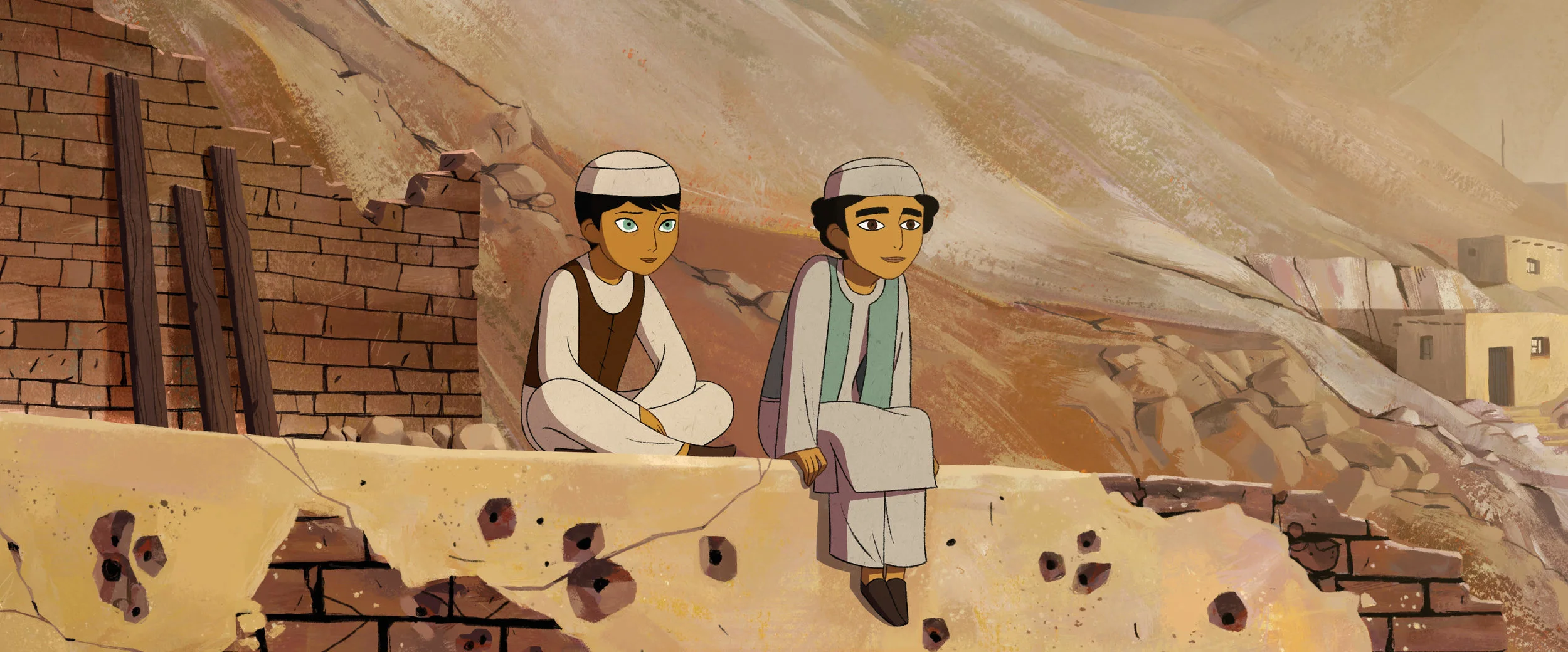 Parvana (Saara Chaudry) finds friends as a boy in The Breadwinner