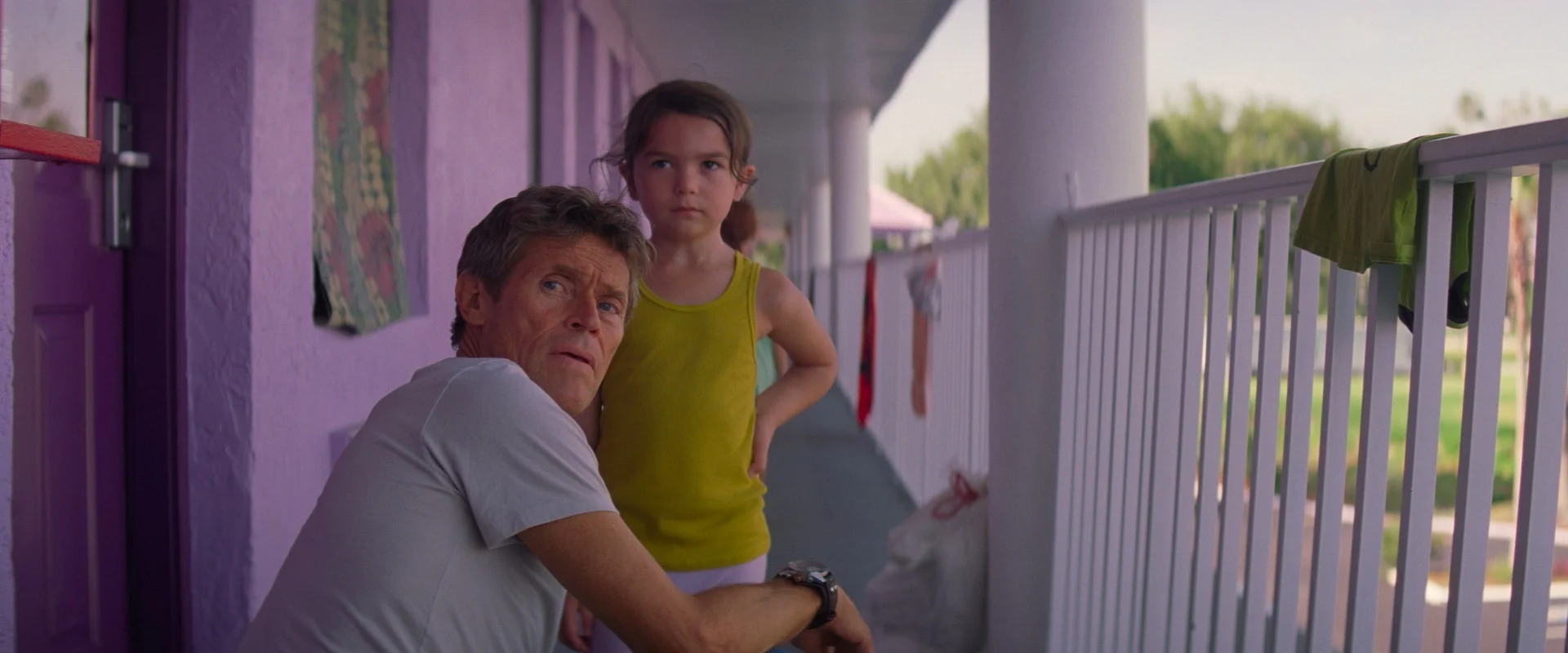 Willem Dafoe and Brooklynn Prince in The Florida Project
