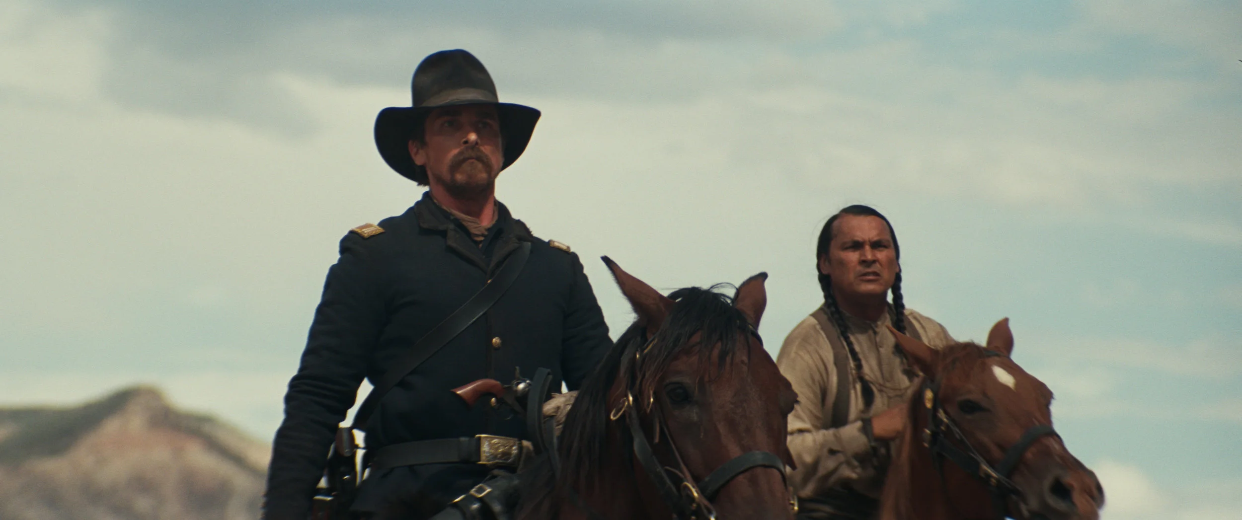 Christian Bale and Wes Studi in Hostiles