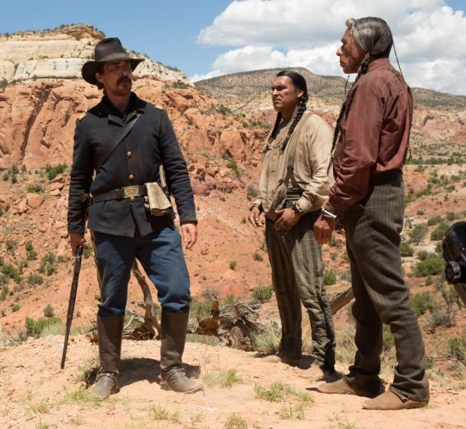Christian Bale, Adam Beach and Wes Studi in Hostiles