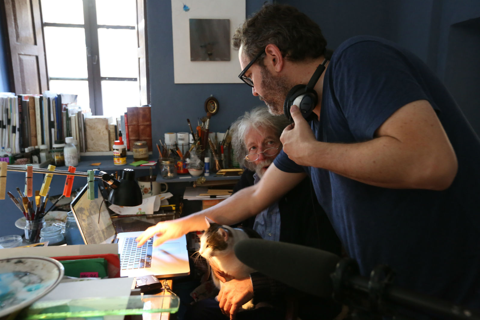 Director Jeff Malmberg with Andrea Cresti and his super-awesome cat.