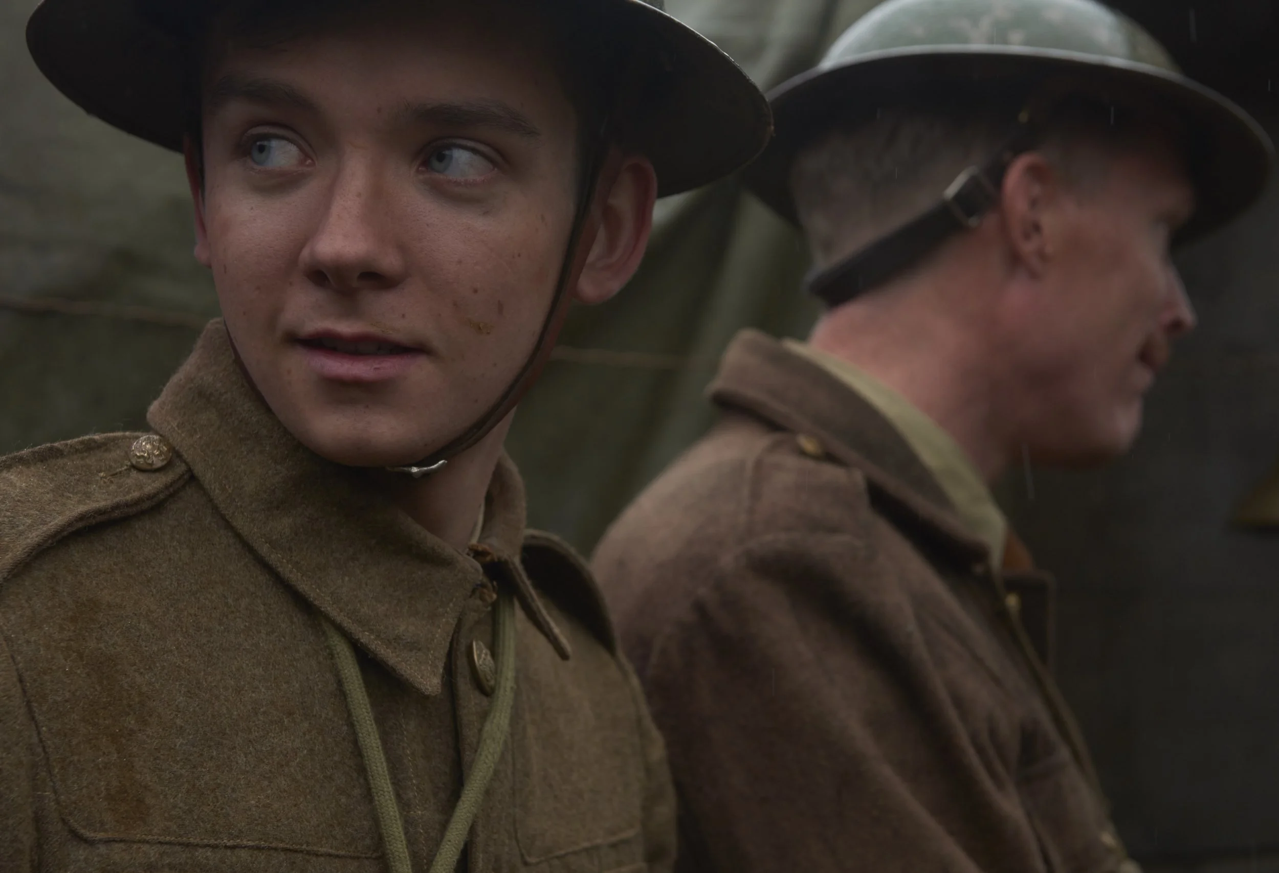 Journey's End. An excited Asa Butterfield being led to the slaughter house of war