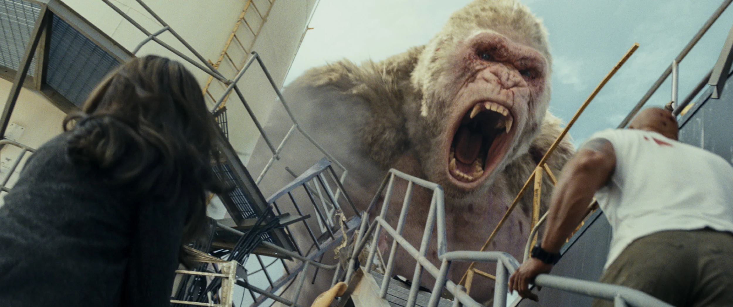Dwayne (The Rock) Johnson and his friend George have grown apart in Rampage. 