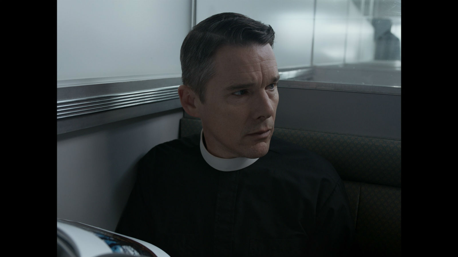 Ethan Hawke in a scene from First Reformed.