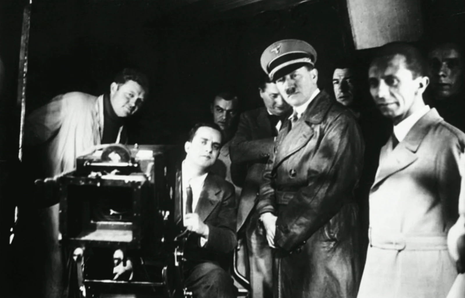 Hitler and Goebbels on set. No popcorn blockbusters for these knuckleheads...
