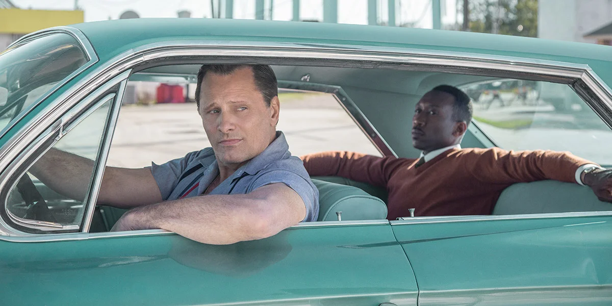 A beefy Viggo Mortensen in a scene from Green Book.