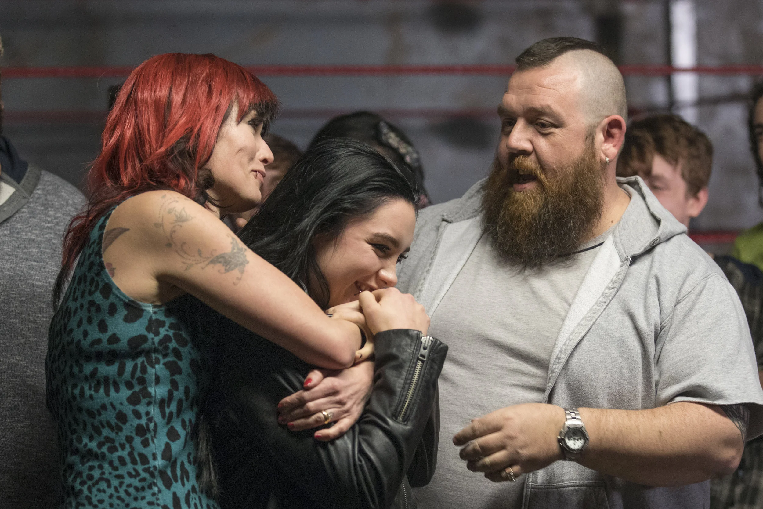 Lena Headey (left) and Nick Frost (right) are the proud parents of WWE Diva Paige in Fighting with My Family