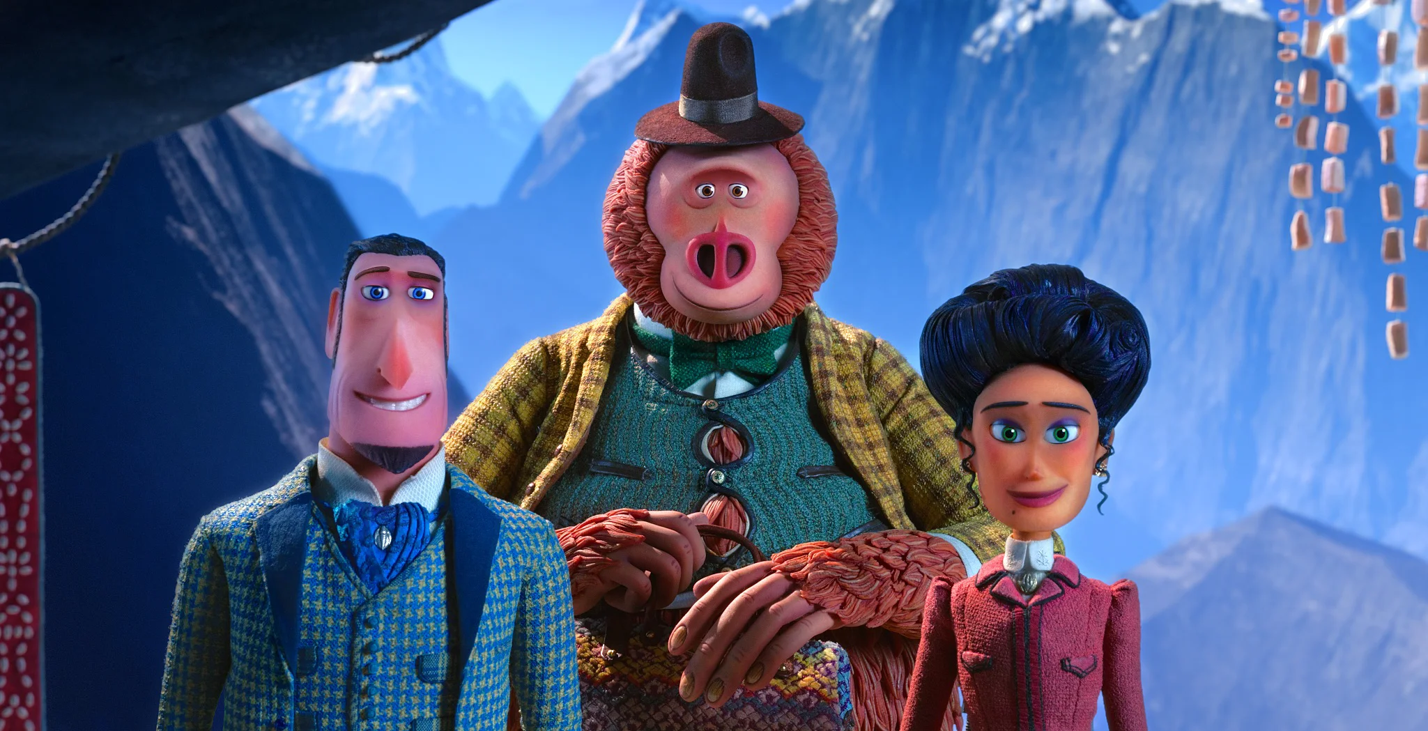 Sir Lionel Frost, Mr. Link and Lady Adelina Fortnight make their way to the HImalayas in Missing Link