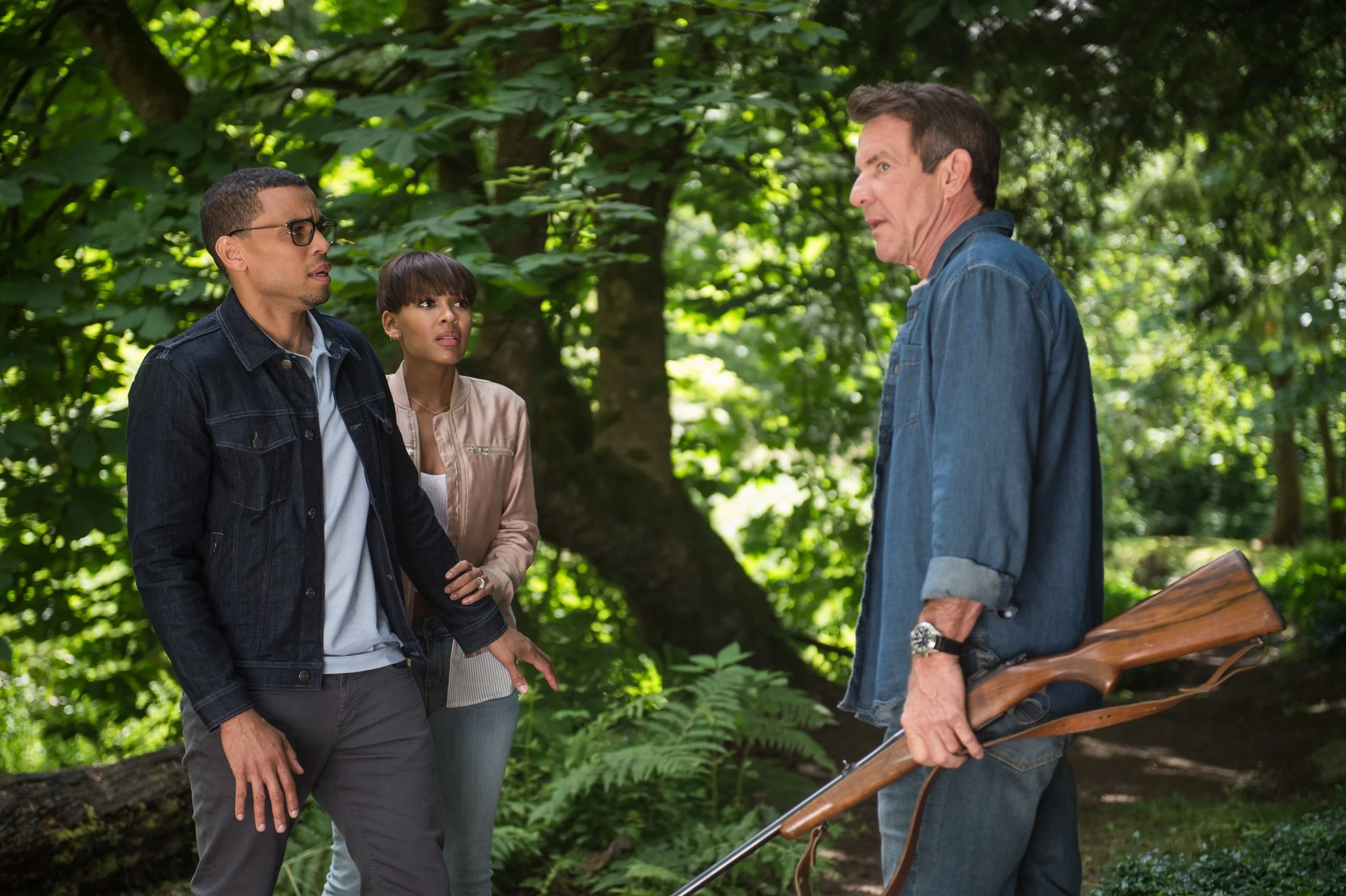 Michael Ealy, Meagan Good and Dennis Quaid in The Intruder. Would you buy a house from this man?