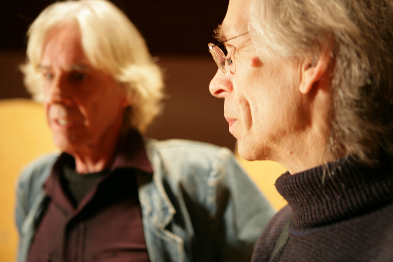 Barrie Wentzell (left) with Yes' Steve Howe.