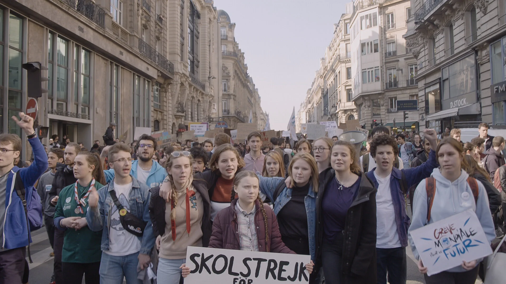 Greta Thunberg and her following, protesting for the planet.